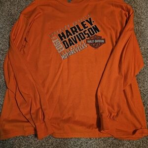 Harley-Davidson Men's Vibrant Orange Long Sleeve Tee